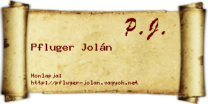 Pfluger Jolán névjegykártya